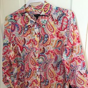 Talbots paisley colorful summer shirt